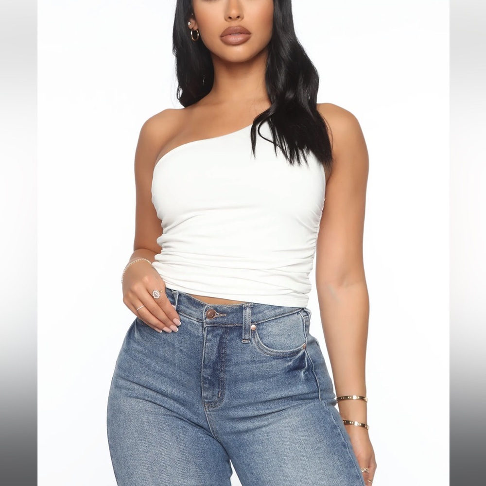 One Shoulder Ruched Top